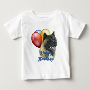 Akita Happy Birthday Balloons Baby T-Shirt