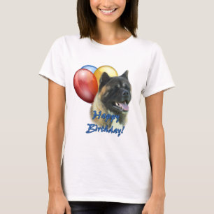Akita Happy Birthday Balloons T-Shirt