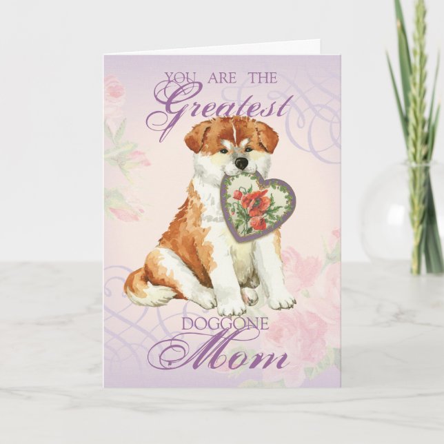 Akita Heart Mum Card (Front)