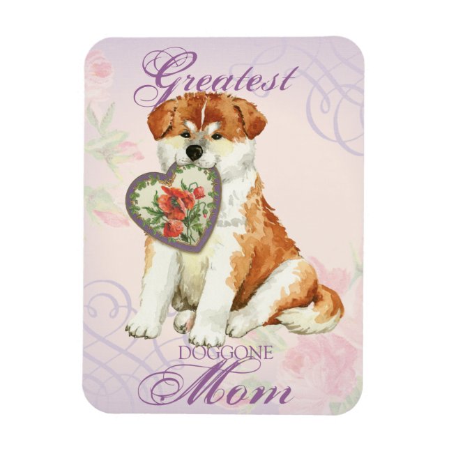 Akita Heart Mum Magnet (Vertical)