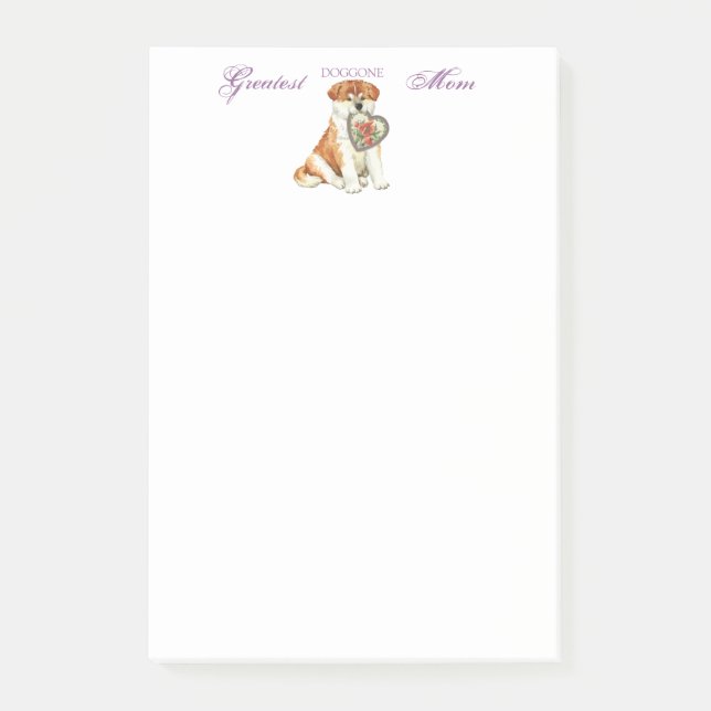Akita Heart Mum Post-it Notes (Front)