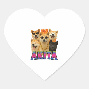 Akita heart sticker