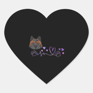 Akita Heartbeat Heart Sticker