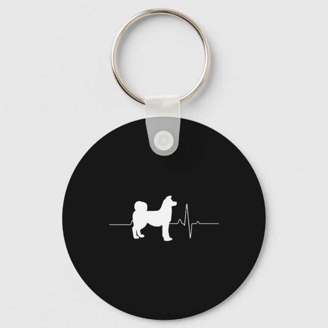 Akita Heartbeat   Key Ring (Front)