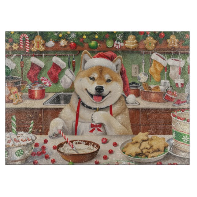 Akita Holiday Baking: Festive Christmas Cutting Board (Front)