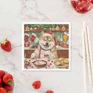 Akita Holiday Baking: Festive Christmas Napkin