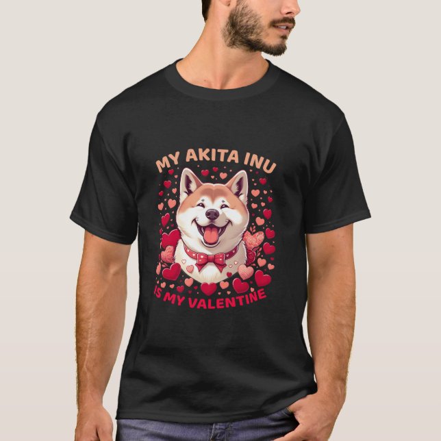 Akita Inu Affection Celebrate Love with Loyalty Fu T-Shirt (Front)