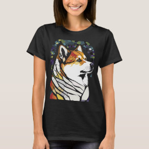 Akita Inu  Colourful Stained Glass Pop  1 T-Shirt