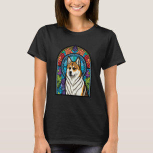 Akita Inu Colourful Stained Glass Pop 5 T-Shirt