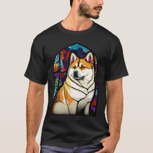 Akita Inu Colourful Stained Glass Pop T-Shirt
