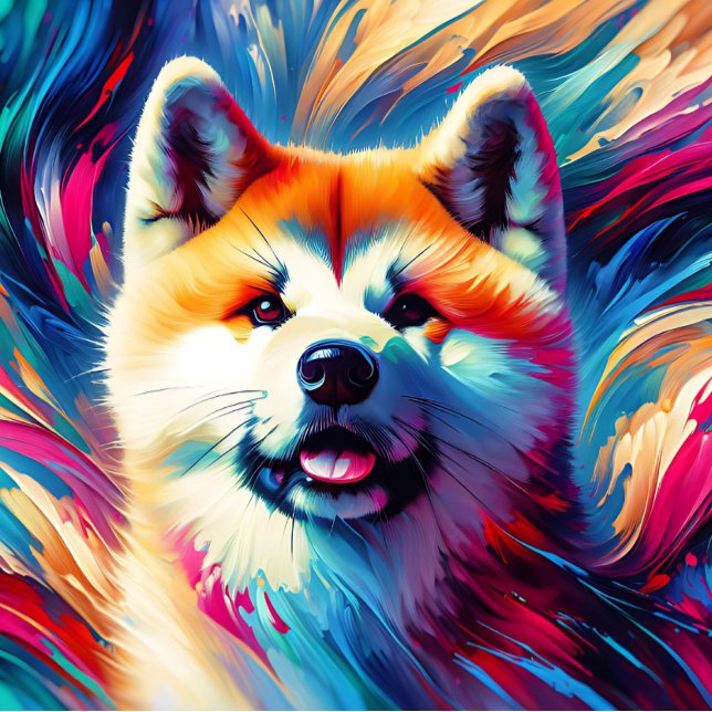 Akita Inu Dog Acrylic Print | Colourful | Vibrant Jigsaw Puzzle (Creator Uploaded)