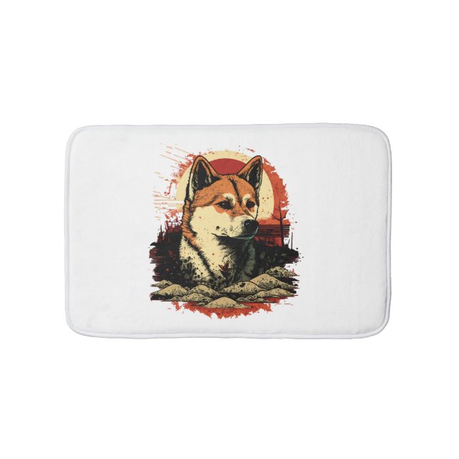 Akita Inu Dog Bath Mat (Front)
