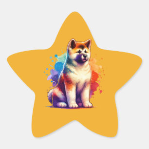 Akita Inu Dog Star Sticker