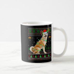 Akita Inu Dog Ugly Christmas Sweaters Holiday Sant Coffee Mug