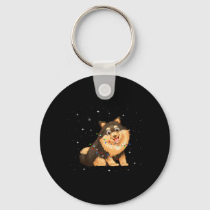 Akita Inu Dog Xmas Lights Santa Christmas Key Ring