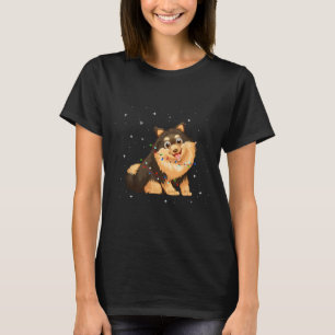 Akita Inu Dog Xmas Lights Santa Christmas T-Shirt