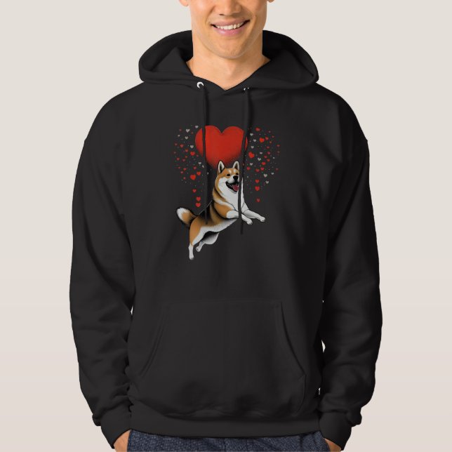 Akita Inu Love Heart for Valentines Day on Akita I Hoodie (Front)