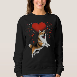Akita Inu Love Heart for Valentines Day on Akita I Sweatshirt