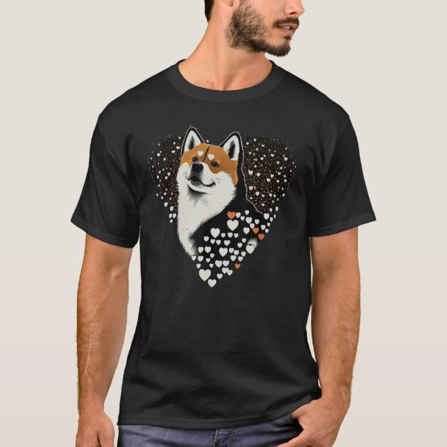 Akita Inu Love Heart for Valentines Day on Akita I T-Shirt (Front)