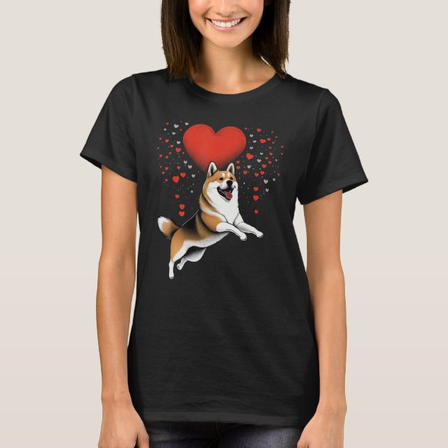 Akita Inu Love Heart for Valentines Day on Akita I T-Shirt (Front)