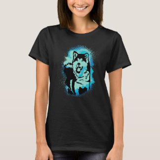 Akita Inu Paint Blue Design Dog Mom Dad Premium T-Shirt