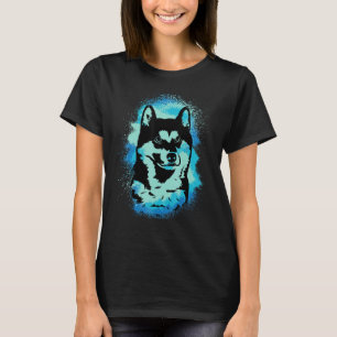 Akita Inu Paint Blue Design Dog Mom Dad T-Shirt