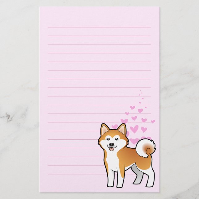 Akita Inu / Shiba Inu Love Stationery (Front)