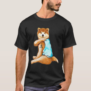 Akita Inu Tattoos I Love Dad Dog Lover Gift Father T-Shirt