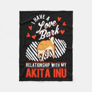Akita Inu Valentines Day Japanese Akita  Fleece Blanket