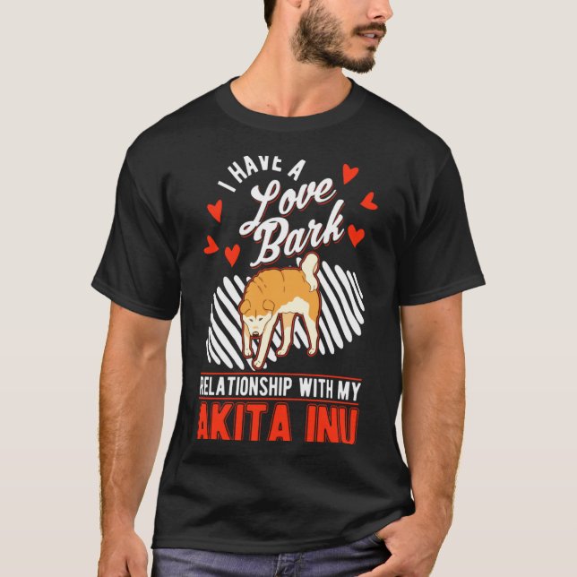 Akita Inu Valentines Day Japanese Akita  T-Shirt (Front)