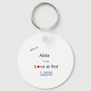 Akita Lick Design Key Ring