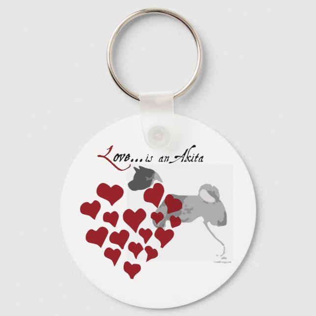 Akita Love Keychain (Front)