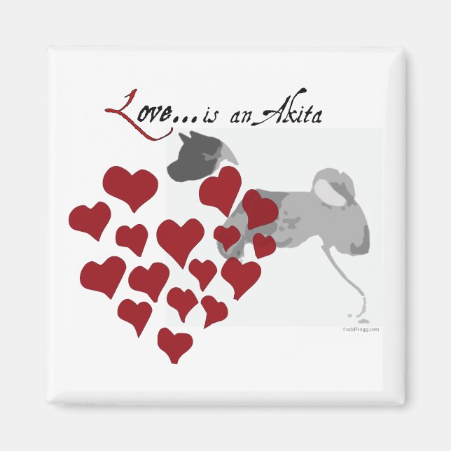 Akita Love Refrigerator Magnet (Front)