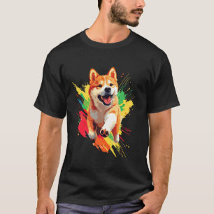 Akita Lovers Colourful Splash Art Akita Dog T-Shirt