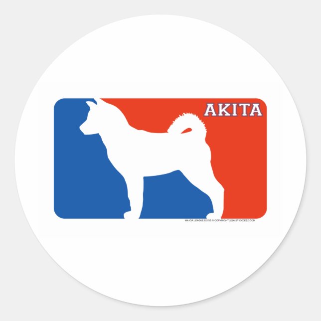 Akita Major League Dog Sticker (Front)