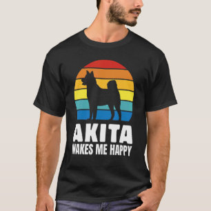 Akita Makes Me Happy Dog Dog Breed T-Shirt