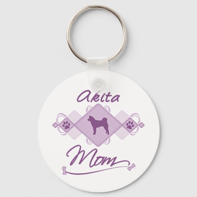 Akita Mom Key Ring (Front)