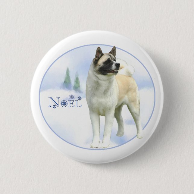 Akita Noel Button (Front)