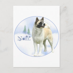 Akita Noel Holiday Postcard