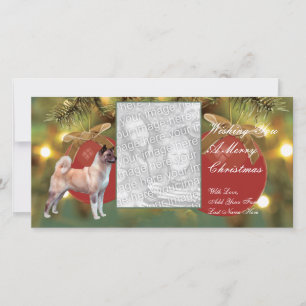 Akita Ornament Christmas Photocard Holiday Card