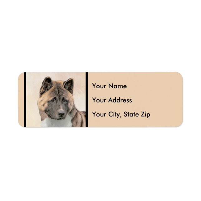 Akita Painting - Cute Original Dog Art (Front)