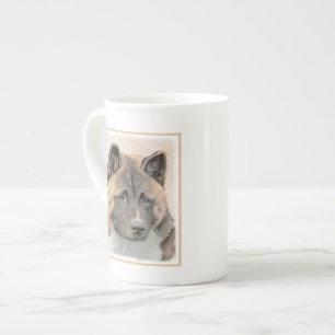 Akita Painting - Cute Original Dog Art Bone China Mug