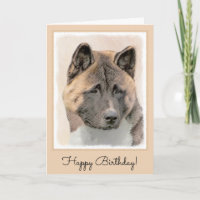 Akita Painting - Cute Original Dog Art
