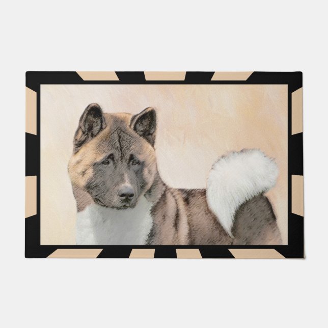Akita Painting - Cute Original Dog Art Doormat (Front)