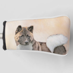 Akita Painting - Cute Original Dog Art Golf Head Cover