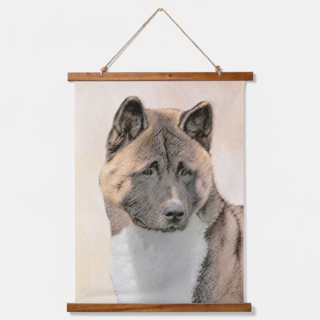 Akita Painting - Cute Original Dog Art Hanging Tapestry (Front)