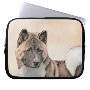 Akita Painting - Cute Original Dog Art Laptop Sleeve