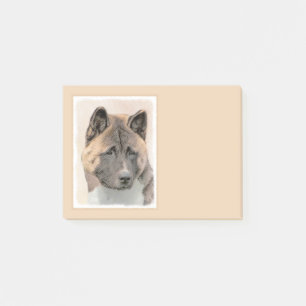 Akita Painting - Cute Original Dog Art Post-it Notes