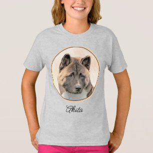 Akita Painting - Cute Original Dog Art T-Shirt
