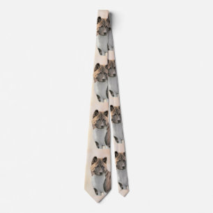 Akita Painting - Cute Original Dog Art Tie
